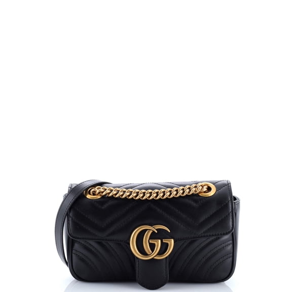 Pre-Owned GG Marmont Flap Bag Matelasse Leather Super Mini By Rebag