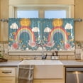 thumbnail image 2 of Yayeee Kitchen Curtains Tier Set of 2 Light Filtering 57"x24" Over Sink Window Panels, Blue Rainbow, 2 of 7
