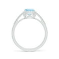 thumbnail image 2 of ANGARA Natural Rectangular Cushion 1.2 ct Aquamarine Halo Engagement Ring in 14K White Gold for Women (Size-8x6mm) | March Birthstone, Anniversary, Jewelry Gift for Women | Natural Aquamarine Ring, 2 of 8