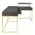 thumbnail image 2 of Pemberly Row Contemporary Wood 2-Piece Writing Desk Set in Walnut, 2 of 10