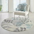 thumbnail image 3 of Nourison Tranquil Farmhouse Ivory/Light Blue 7'10" x round Area Rug, (8 Round), 3 of 10