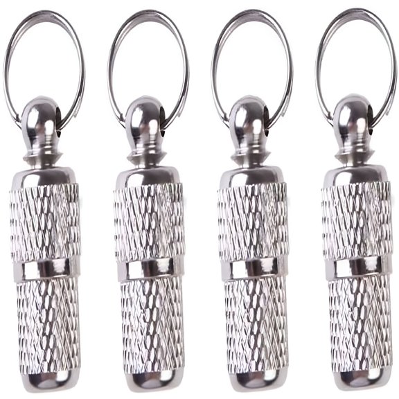 DESIGNICE Anti-Lost Pet ID Tag Barrel Stainless Steel Pet ID Tags 4 Pack Pet Puppy ID Tags Address Name Label Personalized Tag