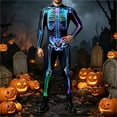 thumbnail image 2 of Tisuna Halloween Skeleton Jumpsuit For Men Tight Fit Zipper Front Bodysuit For Stage Performance Party Wear Size Xxxxl, 2 of 5