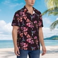 thumbnail image 3 of Fuzoiu Humming Bird And Tropical Print Hawaiian Shirt for Men, Summer Beach Casual Short Sleeve Button Down Shirts, Men’s Beach Summer Shirts with Pocket,Large, 3 of 7