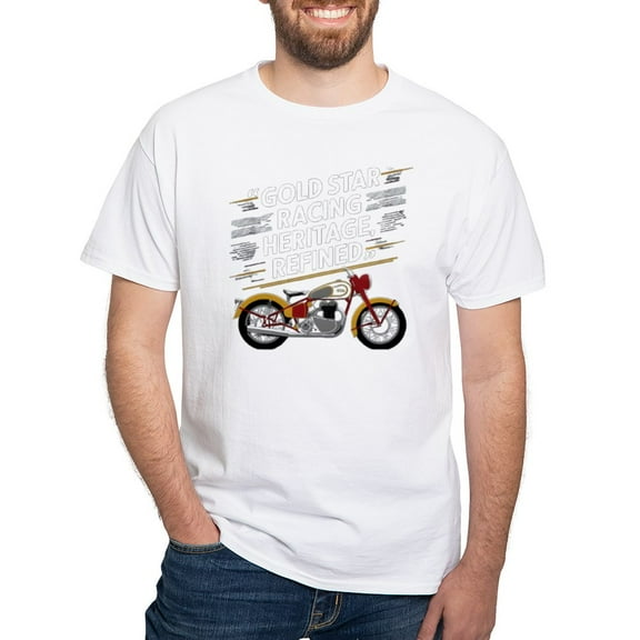 CafePress - Gold Star Racing Heritage Refined Men's Value T Shirt - Men's White Classic Cotton T-Shirts