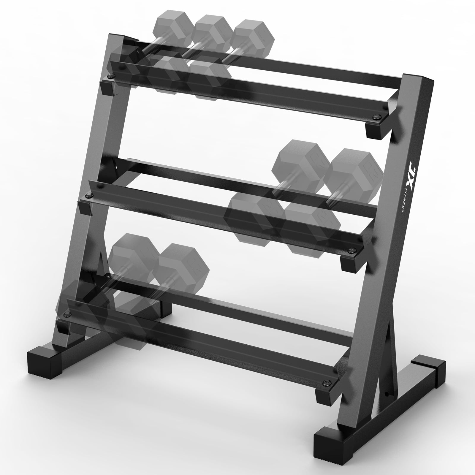 for Home Gym Use Without Dumbbells Metal Dumbbell Storage Stand Organizer 3 Tier Dumbbell Rack 
