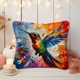 thumbnail image 5 of Textured Hummingbird Flying DIY Latch Hook Pillow Kits for Adults Printed Pillowcase Crochet Yarns Hooking Handmade Pillow Cover Cushion for Home Sofa Decoration 17x17inch(1), 5 of 7