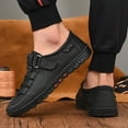thumbnail image 5 of Mens Casual Leather Shoes Fashion Sneakers Lightweight Non-slip Loafers Outdoor Breathable Hiking Shoes Black 6.5 US, 5 of 7