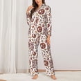 thumbnail image 3 of Wukai Rabbit And Egg Print Women's Pajama Set - Soft Long Sleeve Sleepwear for Comfort and Style-X-Large, 3 of 9