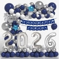 thumbnail image 1 of Kit de arco de globos para graduación AJOYEGG azul marino y plateado 2026, 1 of 7
