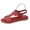Red, variant on Rhinestone Strap Sandals For Women Spring Summer Casual Slip On Elastic Platform Heel Pu Material Metallic Silver Eu43 Us7.5 Foot Length 10.43 Inches