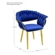 thumbnail image 5 of Set de 4 Sillas Comedor Tapizadas Terciopelo Tejidas Elegantes Azul Houzer, 5 of 5