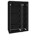 thumbnail image 6 of 67" Black Portable Closet with 6 Shelves & Hanging Rod Space-Saving Wardrobe Organizer with Dust Cover, 6 of 10