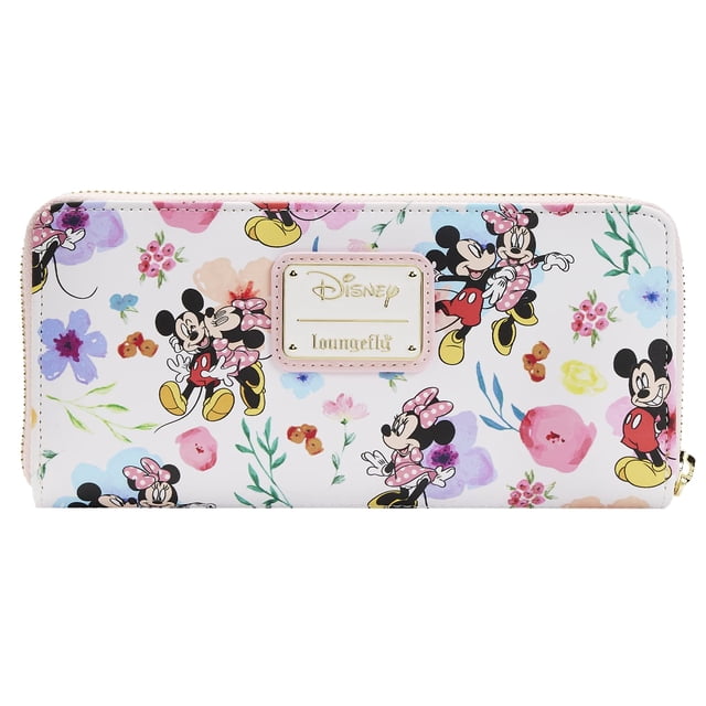 Cartera de mano Loungefly Disney con diseño floral de Mickey Minnie Mouse