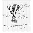 thumbnail image 3 of Ambesonne Sketchy Shower Curtain, Hot Air Balloon Clouds, 69"Wx75"L, Charcoal Grey White, 3 of 3