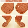 thumbnail image 2 of 3pcs Bag Bottom for Crochet 3 Sizes Leather Oval Crochet Bag Nail Bottom Shaper Round Bag Bottom Pad Cushion Base Insert with Holes for Shoulder Bag Handbag Making Crocodile Pattern Brown Sienna, 2 of 5