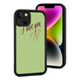 thumbnail image 2 of Stylish iPhone 15 Case - Lightweight Yellowing Resistant with Elegant Floral Design and Red Cursive ' I Love You ' Message, 2 of 6