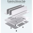thumbnail image 3 of Soporte para portátil BULL-TECH vertical de 2 ranuras de aluminio plateado, 3 of 6