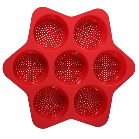 Wovilon Silicone Baking Pan 4Inch Tool Easy to Release Baking Pan Household Loaf Pan Silicone Hamburger Bun 7 Cavity