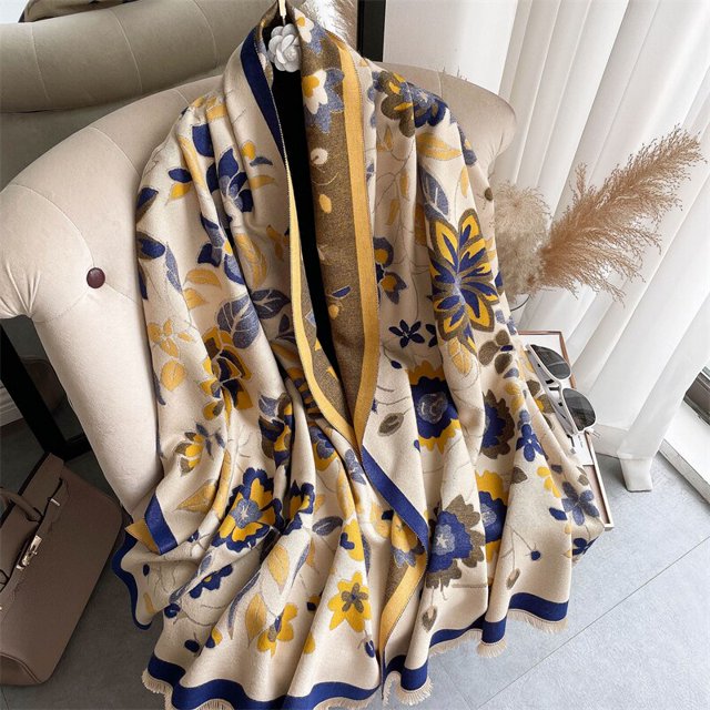 Chal de Pashmina con estampado para mujer, manta gruesa, suave, a la moda, Bufanda de cachemir para invierno, 2022 Fivean unisex