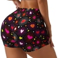 thumbnail image 1 of Fotbe Geometric Hearts Shorts Sin Costuras – Shorts Deportivos de Cintura Alta para Mujer, Elásticos para Gimnasio, Yoga, Running o Ciclismo-Small, 1 of 8