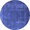 thumbnail image 1 of Ahgly Company Machine Washable Indoor Round Oriental Blue Industrial Area Rugs, 5' Round, 1 of 4