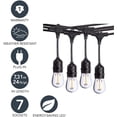 thumbnail image 2 of GL42592 24ft LED Vintage Edison Outdoor String Lights with Black Rubberized Cord, 24 Feet, 2 of 8