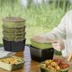 thumbnail image 5 of Paquete de 4 loncheras para exteriores | Recipiente portátil de almacenamiento de alimentos para picnic con tapa | Caja Bento a prueba de fugas, apilable, compartimentada | Acampar, Uso Laboral |, 5 of 5