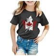 thumbnail image 1 of GDREDA Canada Shirts Flag Print Girls Short Sleeve Tee Summer Crewneck T Shirt Casual Fit Basic Shirts, 1 of 4