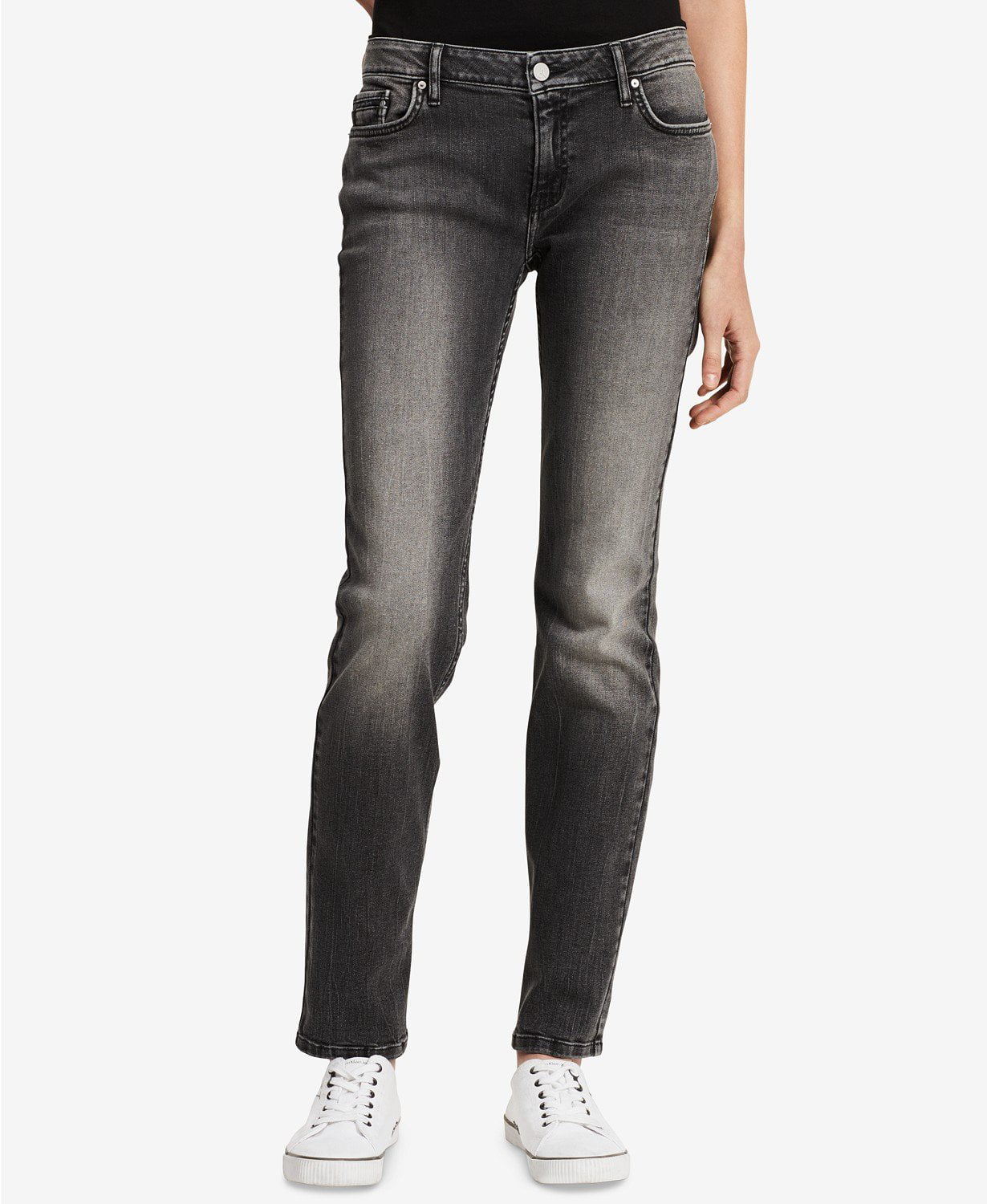 calvin klein black straight leg jeans