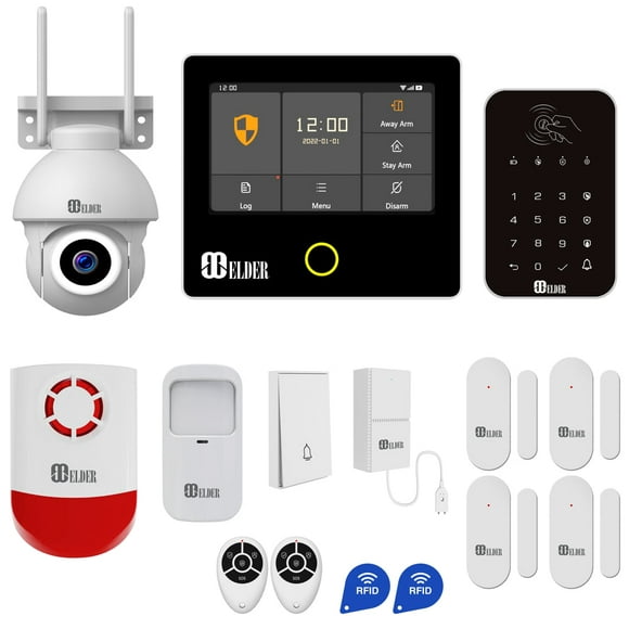 Security Alarm System & Security Camera Wireless 15-Piece Kit DIY, WiFi & 4G Touch Panel, Doorbell, Motion & Door Alarm Sensors Security, Smart Home Burglar Alarm System & Business Security