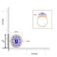thumbnail image 4 of Angara Natural 1.6 Ct. Tanzanite with Tanzanite Halo Ring in 14K Rose Gold for Women (Ring Size: 12), 4 of 9