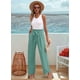 thumbnail image 5 of Pantalones de Salón Anchos para Mujer, Color Verde , Talla M, 5 of 8