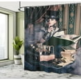 thumbnail image 5 of Ambesonne Gothic Shower Curtain, Steampunk Woman Vintage, 69"Wx70"L, Brown Teal, 5 of 5