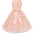 thumbnail image 4 of Little Girls Ruched V Neck Tulle Easter Pageant Gown Flowers Girls Dresses Blush 2 (M3B4K7), 4 of 4