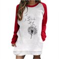 thumbnail image 1 of Mini vestido de mujer con estampado de dientes de león de manga larga informal de moda sexy para mujer Fridja  nbo383, 1 of 5