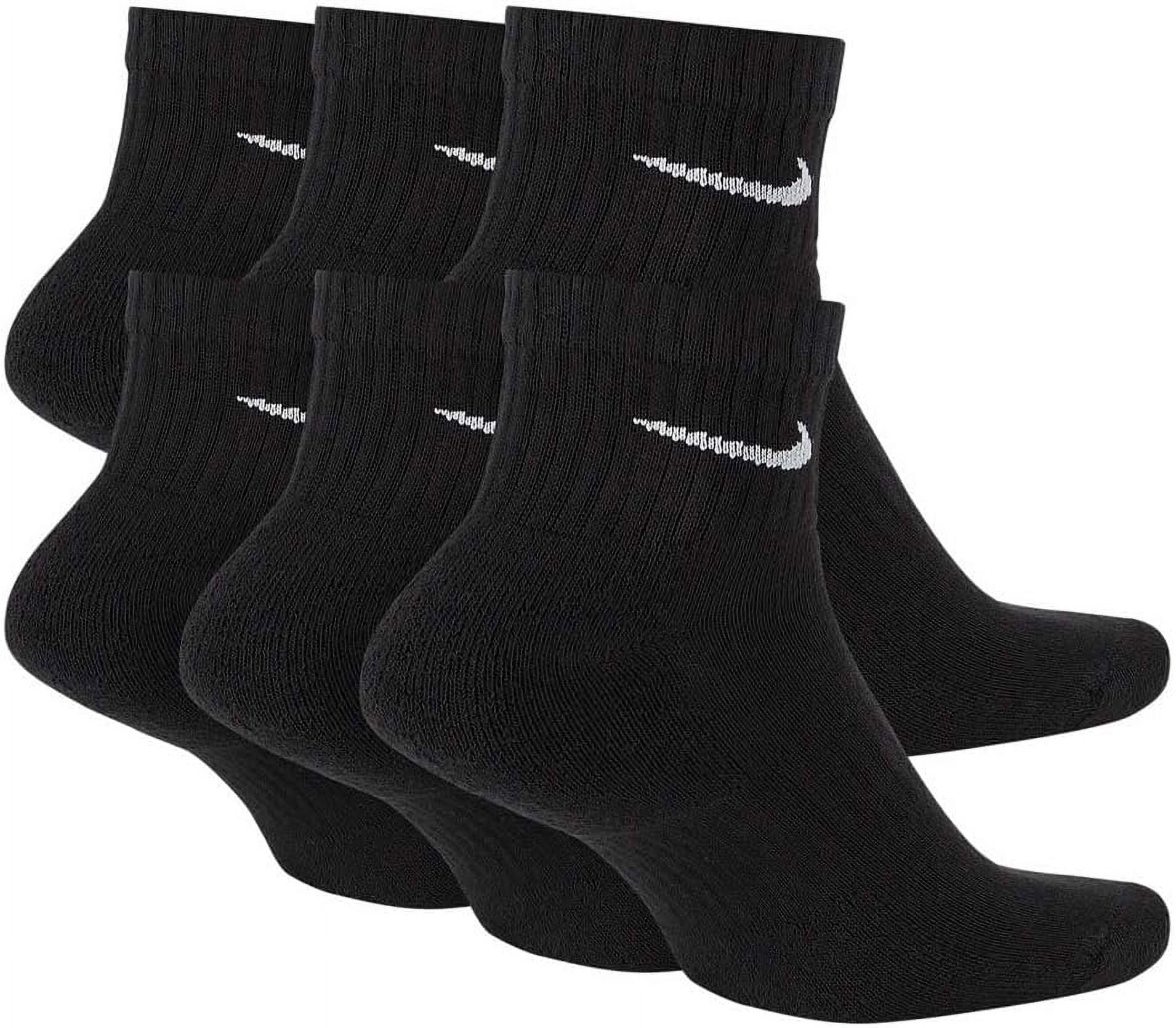 Nike Everyday Cushion Breathable Ankle Training Socks (6 Pair) Large Black/White