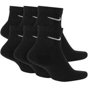 Nike Everyday Cushion Breathable Ankle Training Socks (6 Pair) Large Black/White