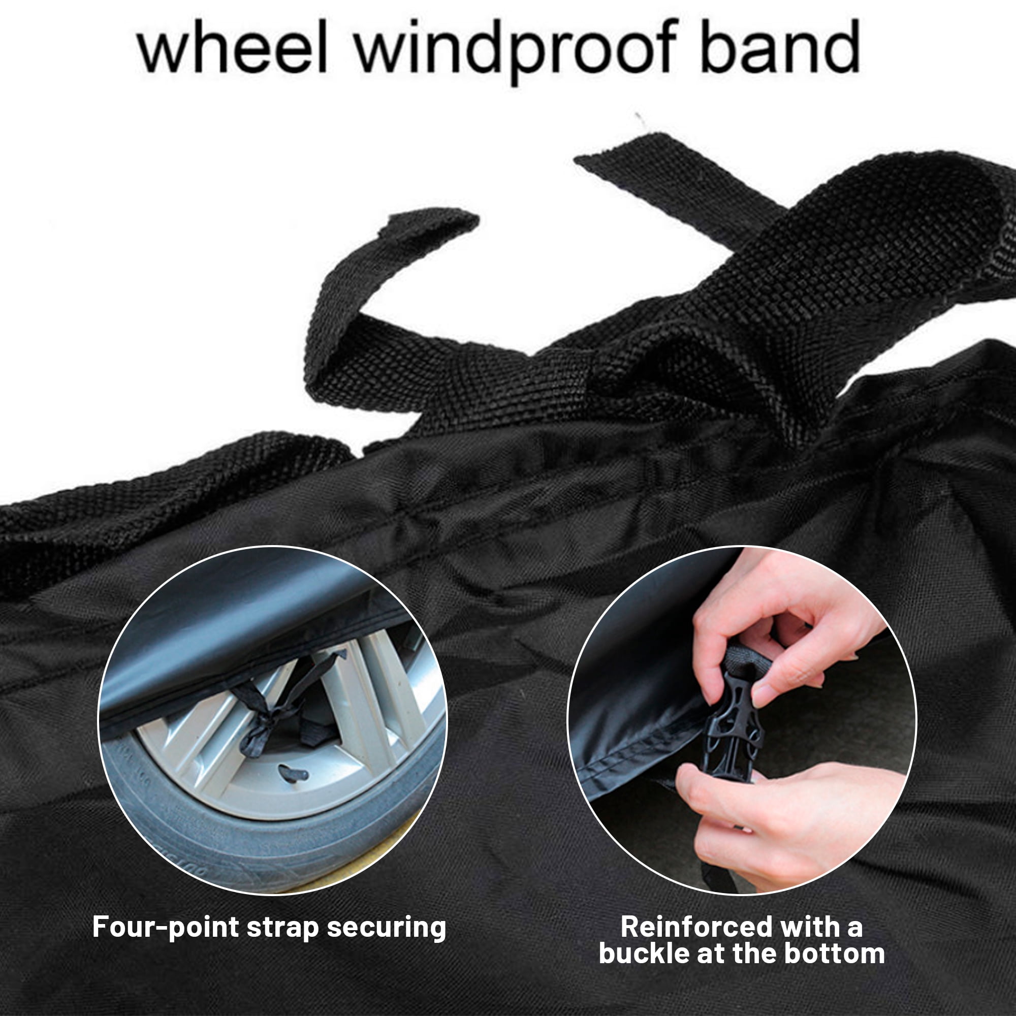 Full Car Covers for Sedan, Car Cover Waterproof All Weather Windproof Dustproof UV Protection Scratch Resistant Indoor Outdoor Universal (XXL,Black)