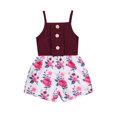 thumbnail image 1 of TheFound Kids' Flower Bodysuit Printed Bodysuit Short Pants for Summer, 1 of 8