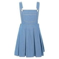 thumbnail image 3 of YUUMIN Kids Girls Denim Overall Dress Adjustable Strap Suspender Skirt Bib Jumper Summer Romper Light Blue 16, 3 of 7