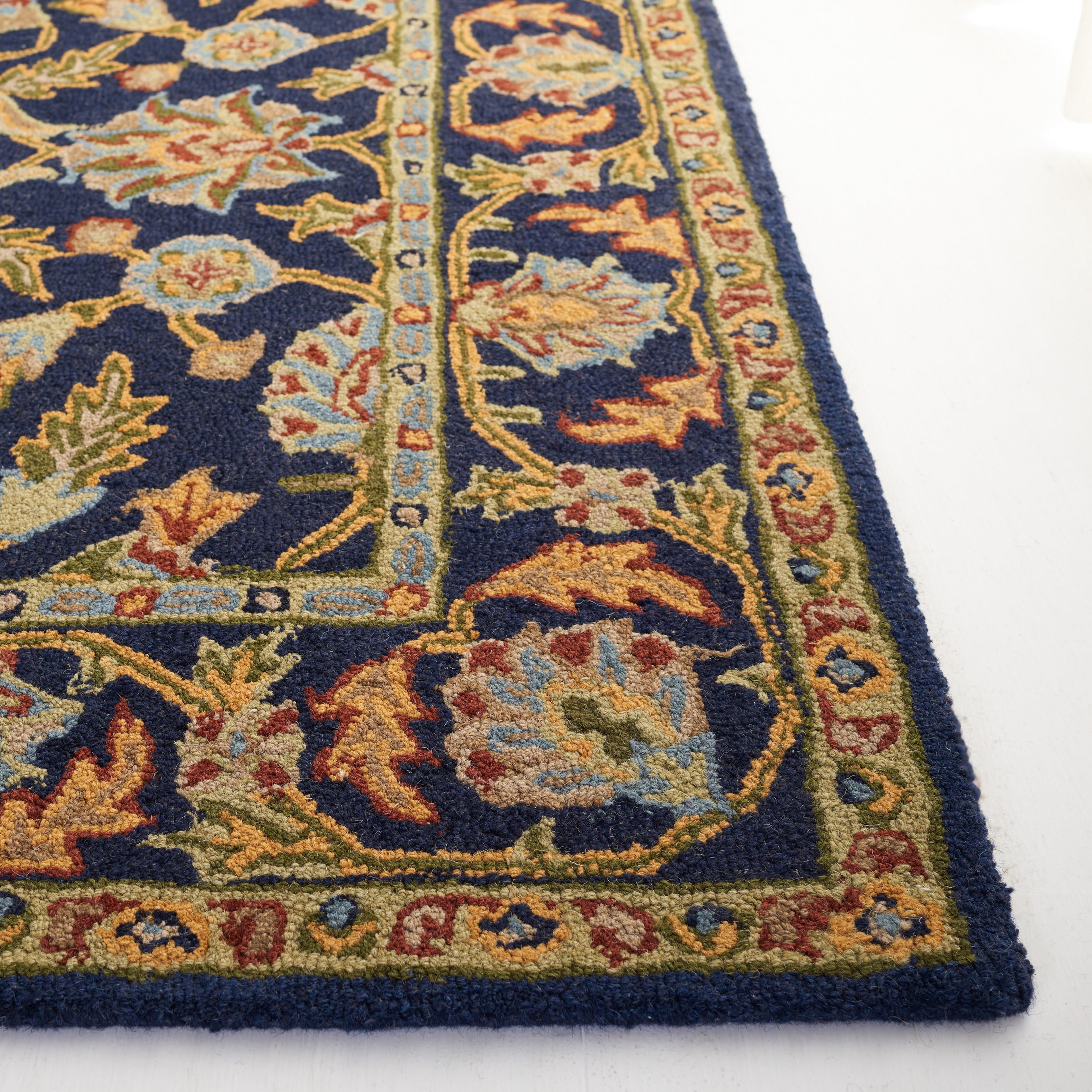 SAFAVIEH Blossom Elton Oriental Wool Area Rug, Navy, 2'3" x 4'