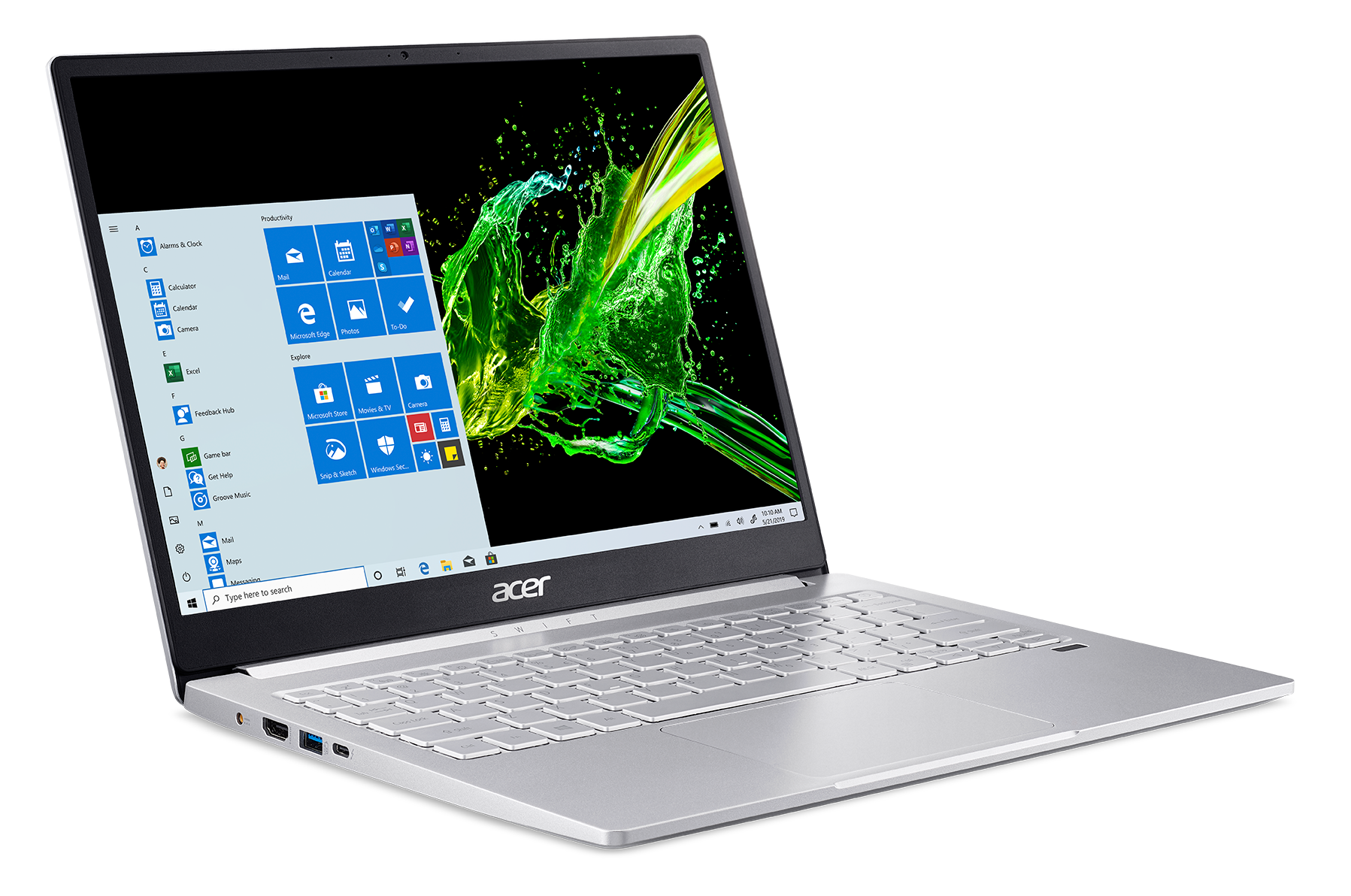 Acer Swift 3, 13.5" 2K UHD, Intel Core i5 1035G4, 8GB RAM, 256GB SSD, Silver, Windows 10, SF313-52-526M - image 5 of 11