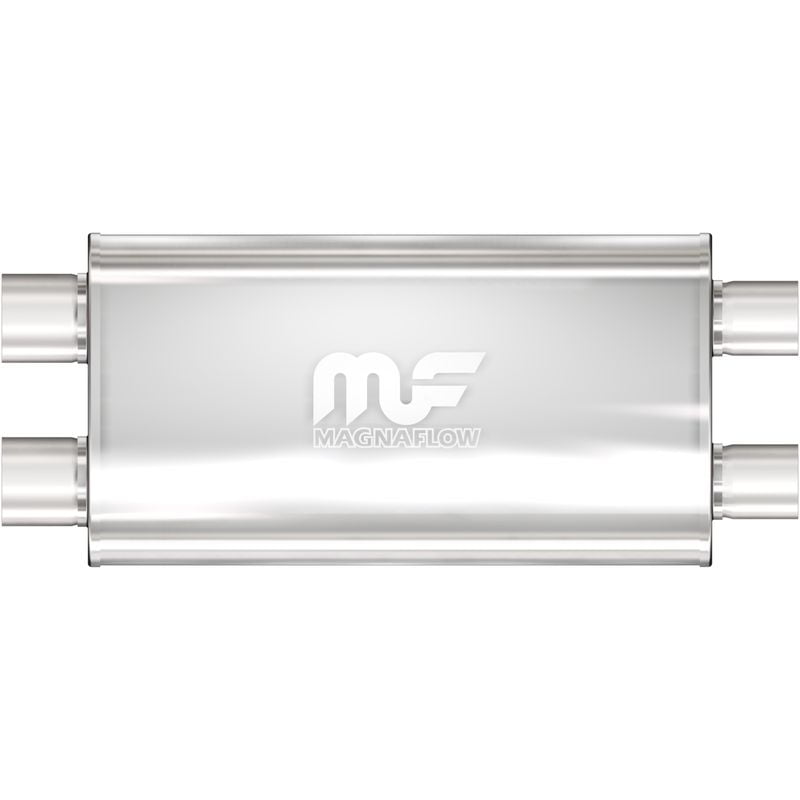 MagnaFlow 5in x 11in Oval, Dual Performance Muffler Exhaust 12599 - Straight-Through 3in Inlet/Outlet Diameter 22in Body Length 28in Overall