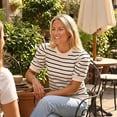 thumbnail image 6 of Gingprous Womens Puff Short Sleeve Striped Knit Top Casual Crewneck Blouse for Spring Summer, 6 of 8
