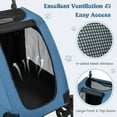 thumbnail image 6 of Costway Extra Large Dog Stroller with Dual Entry Safety Belt Adjustable Handle 4 Wheels Blue, 6 of 10