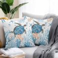 thumbnail image 2 of Throw Pillow Covers 26x26 Inch Set of 2, Sea Turtle Coastal Waterproof Outdoor Pillow Covers, Nautical Summer Beach Coral Ocean Decorative Cushion Pillowcases for Couch, Sofa, Bed, Garden, Patio, 2 of 9