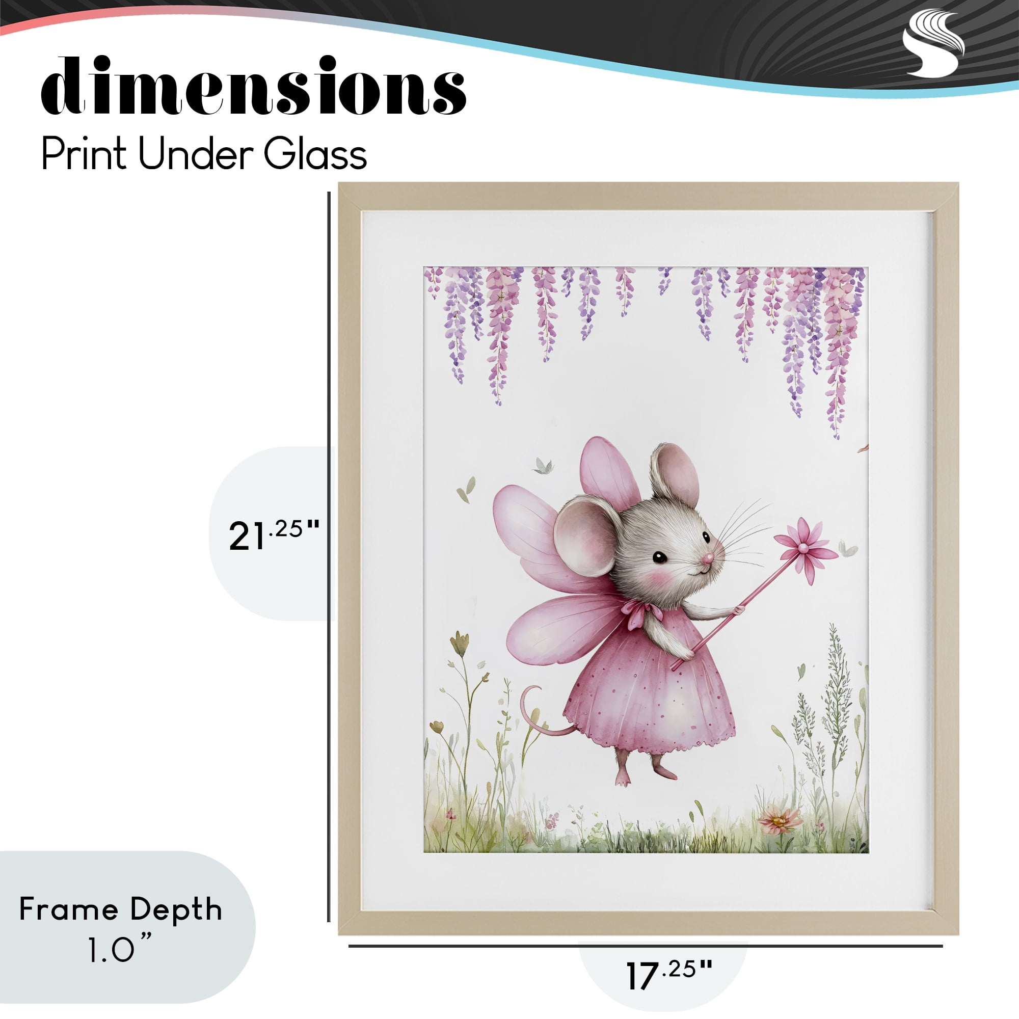 Stupell Industries Woodland Mouse Forest Fairy Birch Framed Print Under Glass, design by LSR Design Studio