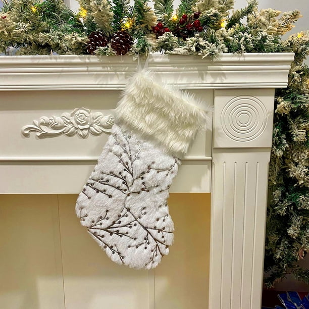 ¡Aprovecha la Oferta!, Calcetines navideños con copos de nieve, calcetines gruesos y suaves, bolsas de caramelos, adornos navideños, adornos para árboles de Navidad Akmoler