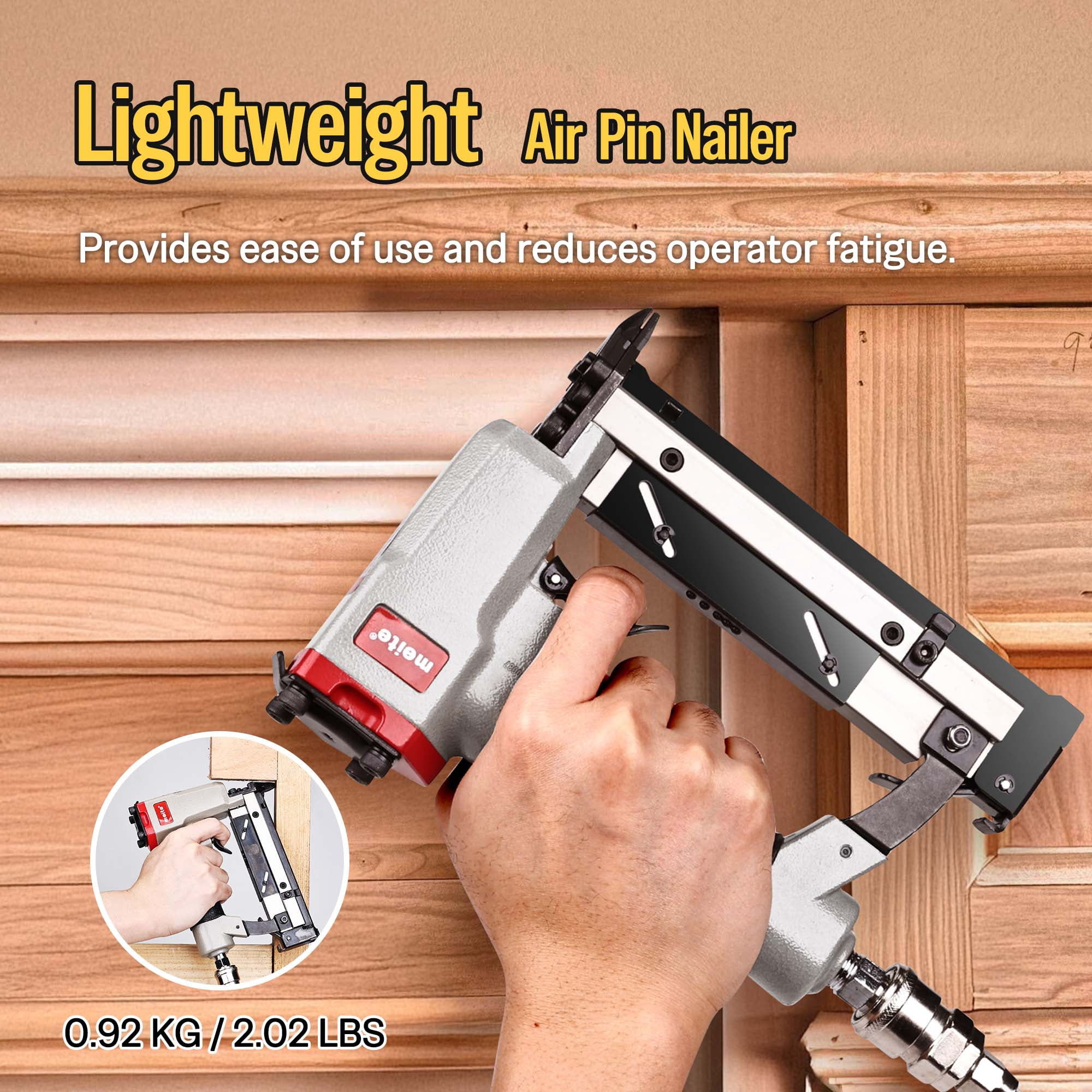 MEITE P622C Pneumatic Micro Headless Pin Nailer 23 Gauge 3/8" to 7/8" Length